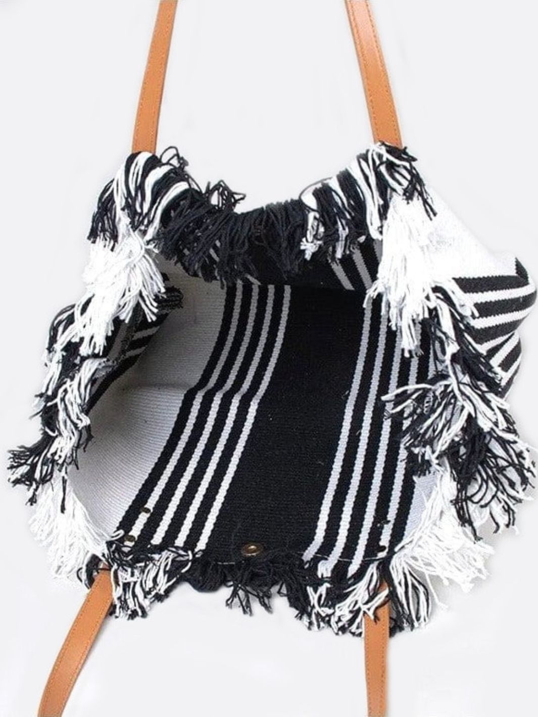 Bolso tote blanco y negro