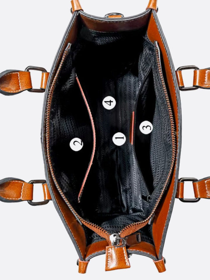 Bolso tote de cuero vintage