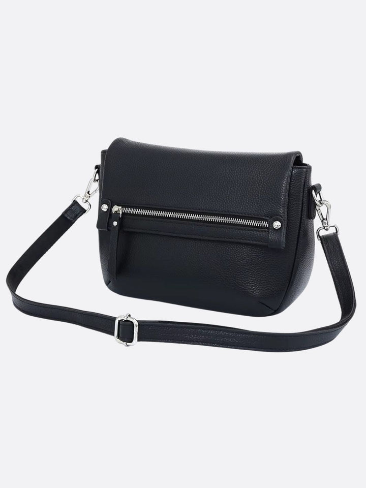 Bolso bandolera rectangular de piel