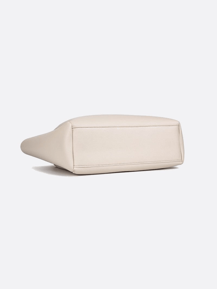 Bolso tote de cuero blanco