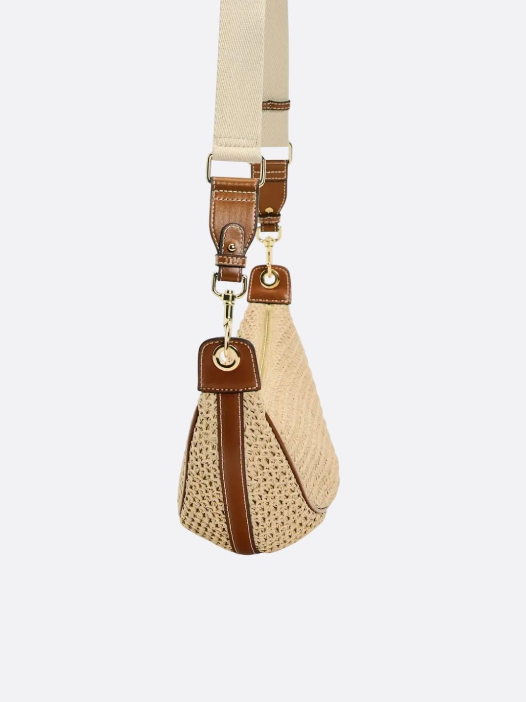 Bolso de paja media luna