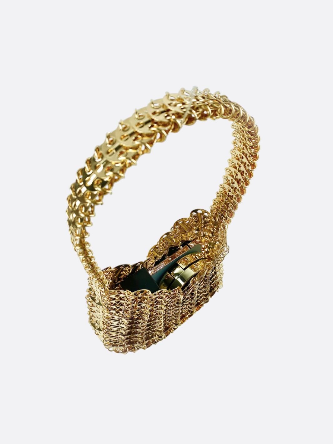 Bolso metálico dorado