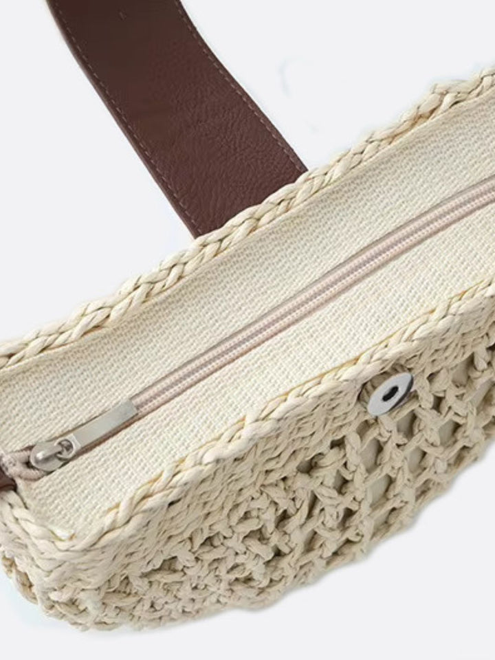 Bolso de paja media luna